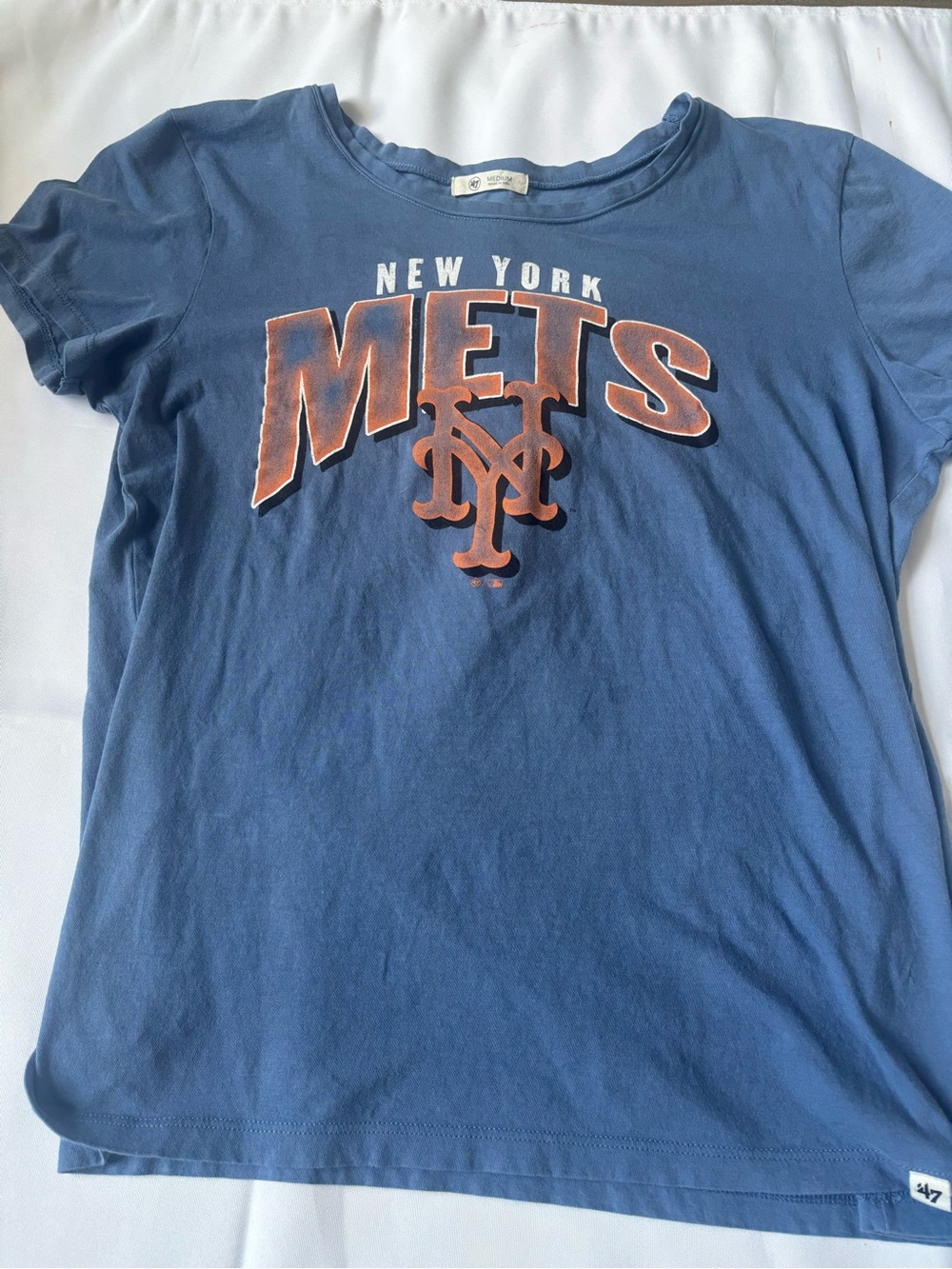 47 Brand New York Mets Blue Tee with Orange Logo